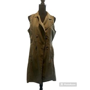 Green long line vest